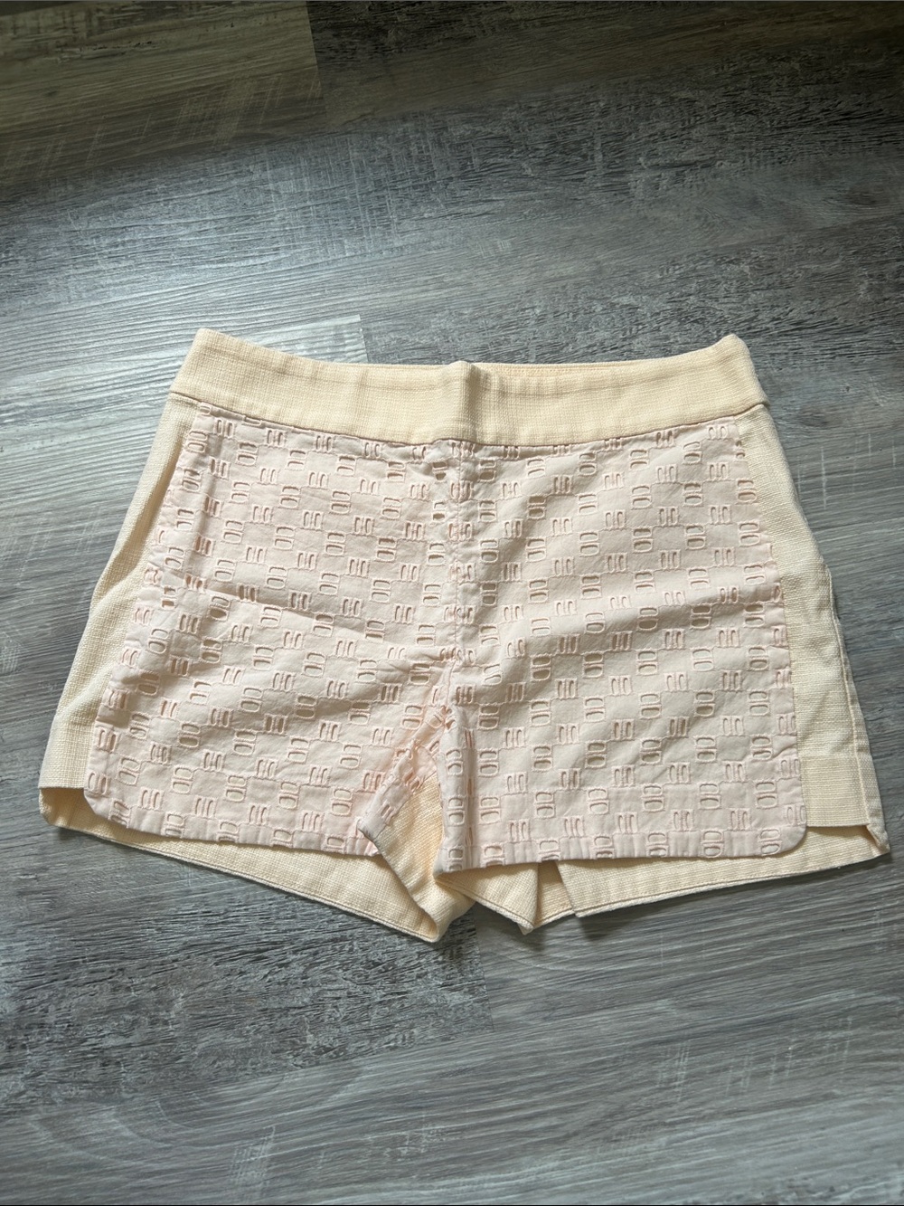 J. Crew Factory Pale peach Cream High-Waist Knit Shorts
